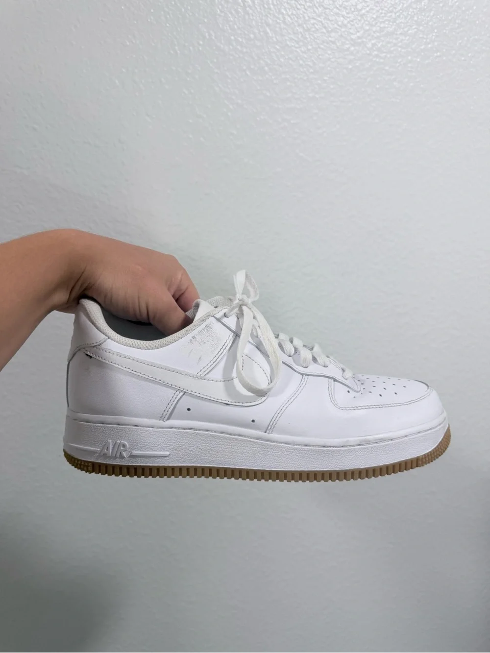Nike af1 white gum bottom
